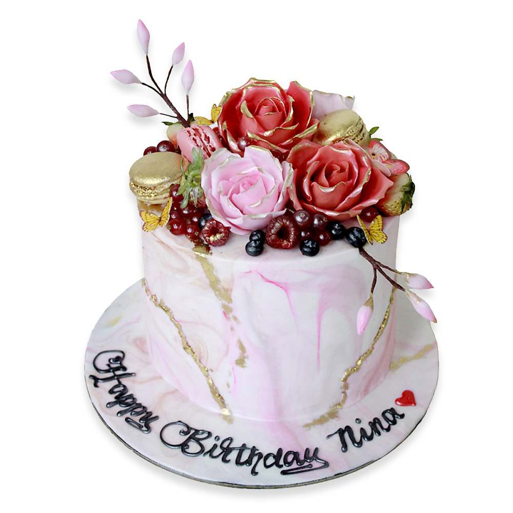 Elegant Rose Cake | Decadent Dragon Bakery