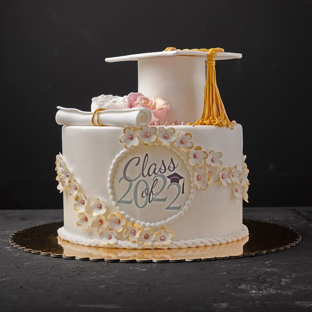 Graduation Cake – White Cup | French Bakery Dubai