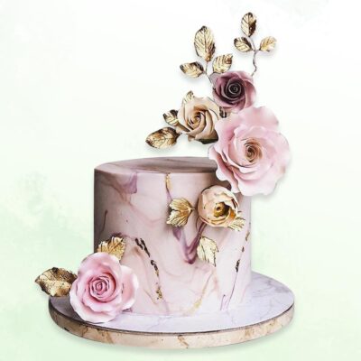 2 Tier Marble Wedding Cake | Rimma's Wedding Cakes